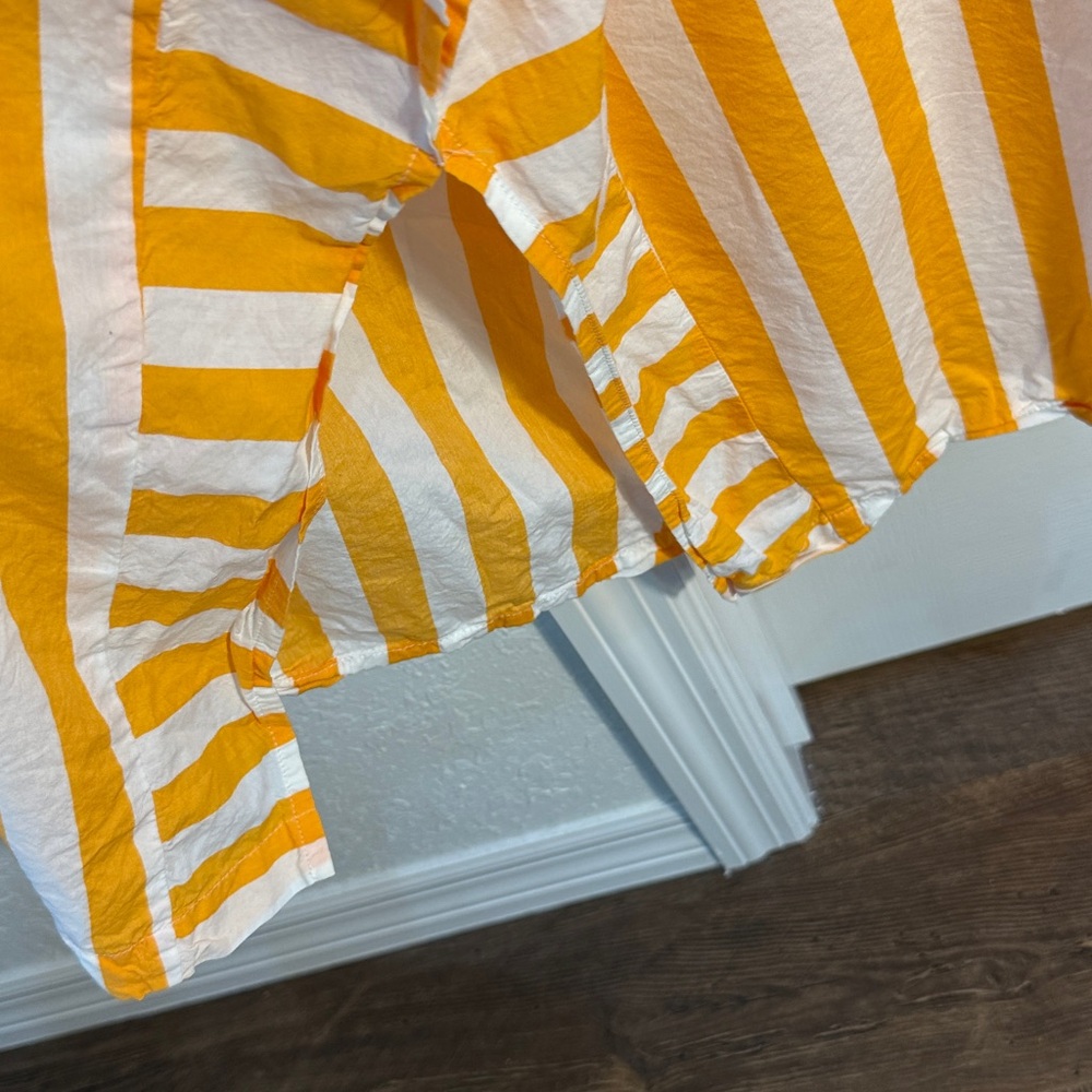 Kate Spade Yellow and White Striped Tunic Beach or Nightgown V Neck Size L/XL - Picture 4 of 6